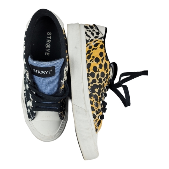 STRAYE‎ Cheetah Print Flame Lace Up Sneakers - Picture 2 of 10